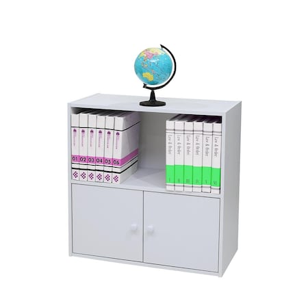 Kb 24 x 24 x 11 in. Wood 2 Door Bookcase - White BK1562